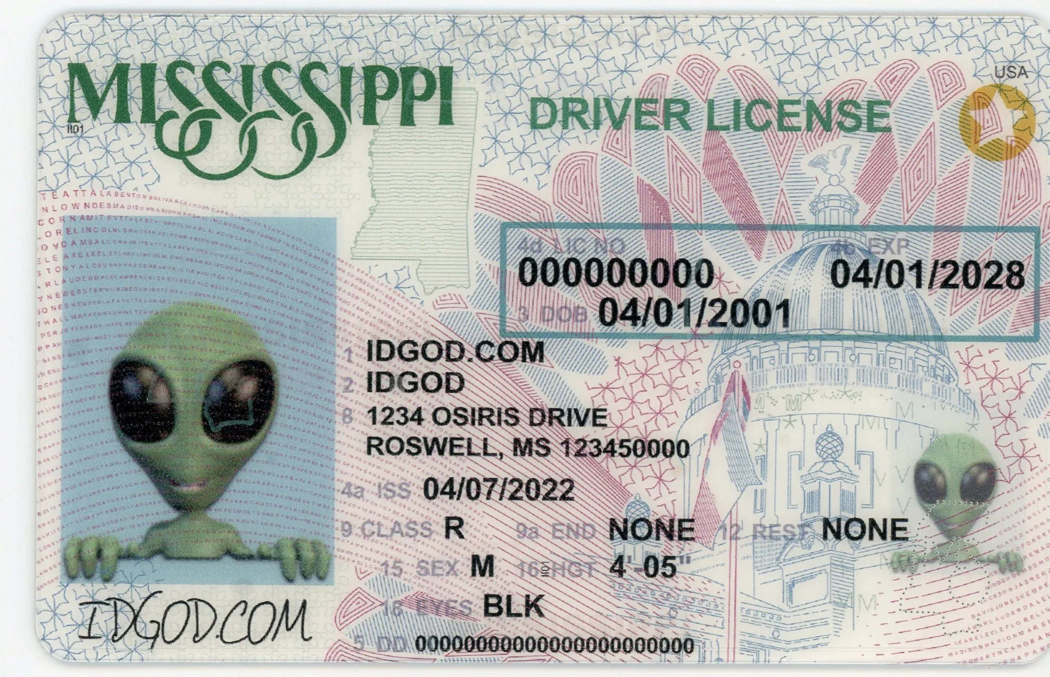 IDGod Fake ID - Mississippi Fake ID