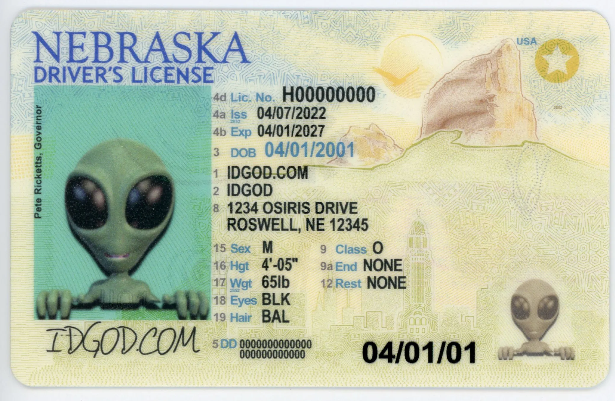 IDGod Fake ID - Nebraska Fake ID